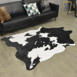 Shaped Whole Big Black Cow Carpet With Imitation Animal Pattern - Image 4