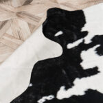 Shaped Whole Big Black Cow Carpet With Imitation Animal Pattern - Image 3