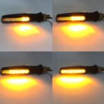Newest 4x Universal flowing water flickering led motorcycle turn signals Indicators Flexible Blinkers Foldable Amber light lamp - Image 2