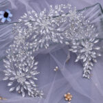 Bridal Wedding Headdress Lengthened Rhinestone Alloy Flower Headband Wedding Accessories - Image 6