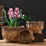 Flower Pot Ceramic Large Extra Large Wood Shaped Tree Root Green Plant Succulent Flower Pot - Image 3