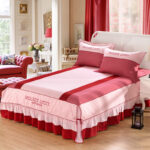Solid color cotton bed skirt set of four - Image 4