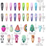 Hair Clips For Girls,100 Pcs No Slip Metal Snap, Barrettes For Kids Teens Women, Cute Candy Color Cartoon Design Hair Pins Animals Fruits Crowns Stars - Image 3
