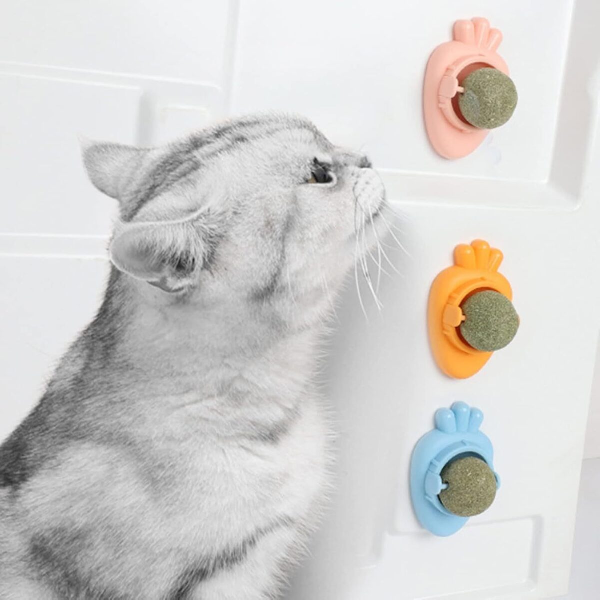 Catnip Toys Self Adhesive Carrot Shape Cat Catnip Balls Toy For Indoor Cat Cat Wall-mounted Mint Balls For Cat Teeth Cleaning Blue - Image 8