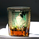 Handmade Carved Peacock Crystal Glass Whiskey Shot Glass