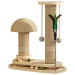 Solid Wood Cat Turntable Scratching Post Durable Toy - Image 5