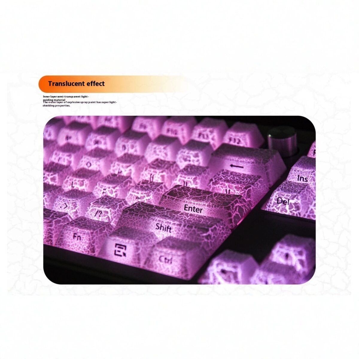 White Fission Side Carving Transparent Keycap - Image 3