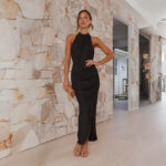 Ins Halter Split Long Dress Summer Slim Fit Backless Dresses Solid High-end Women's Clothing - Image 2