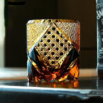 Amber Black Crystal Whiskey Glass With Engraving - Image 5