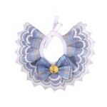 Big Bow Lace Edge Collar Plaid Cat Saliva Towel Bib Pet Decoration - Image 5