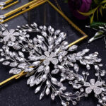 Bridal Wedding Headdress Lengthened Rhinestone Alloy Flower Headband Wedding Accessories - Image 2