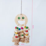 Parrot Toy Bird Supplies Cartoon Wooded Bite Big String Slotted Building Blocks Molar Embedded Beads Treasure Hunting Toys - Image 2