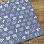 Blue Bottom Japanese Style Zephile Charm Cat Shiba Inu Cotton Twill Cloth Handmade Bag Bathrobe Pet Fabric - Image 4