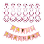 Birthday Party Set Paper Flower Ball Letter Pull Flag Birthday Party Decoration Sequined Balloon - Image 4