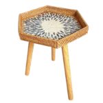 Hand-woven Shell Storage Tray Sofa Side Table - Image 5
