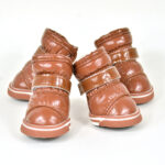 PU Mirror Leather Warm Pet Dog Shoes In Winter - Image 6