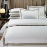 Pure Cotton White Jet Satin Suite Bed Pure Cotton High-end Hotel Comfort Four Suite - Image 2