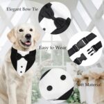 Dog Tuxedo Suit With Bow Tie And Bandana  Adjustable Formal Costumes For Small, Medium, Large Dogs Perfect For Weddings Birthdays - Image 4