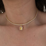 Square Gem Unique Rhinestone Necklace Female Light Luxury Niche Sweet Clavicle Chain - Image 8