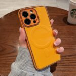 Magnetic Charging Woven Pattern Electroplating Mobile Phone Case - Image 6