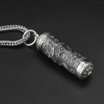 S925 Sterling Silver Ornament Tenglong Pattern Niche For A Statue Of The Buddha Pendant - Image 2