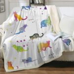 Cat Sherpa Blanket Animal Pattern Printing Double Layer Children - Image 6