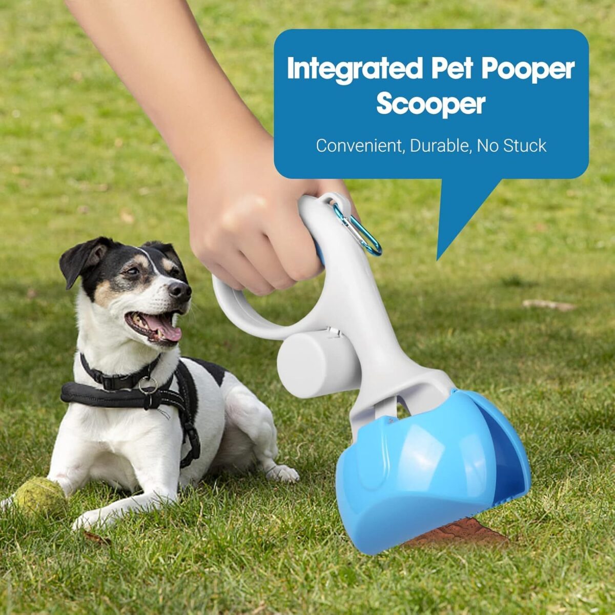 Pet Pooper Scooper For Dogs And Cats With Trash Bags Holder Non-Breakable High Strength Material Poop Scooper For Easy Grass And Gravel Pick Up Including A Roll Of Trash Bag - Image 8