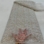 Wave Line Bead Tube Sequin Wedding Dress Lace Embroidery Lining - Image 9