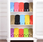 Adjustable Double Stand Shoe Support Lock Closet Cabinet Storage Rack