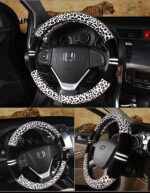 Winter Plush Car Steering Wheel Covers Leopard Grain - Image 5