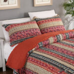 Three piece set of cotton and linen style cotton wash quilt - Image 5