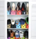 Adjustable Double Stand Shoe Support Lock Closet Cabinet Storage Rack - Image 2