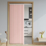Household Solid Color Folding Partition Door Curtain - Image 5