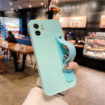 Compatible with Apple, Simple Solid Color IPhone12 11promax Mobile Phone Case Mini Stand Soft Shell - Image 3