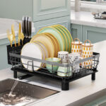 Kitchen Single Two-tier Bowl And Dish Storage Rack Draining Rack