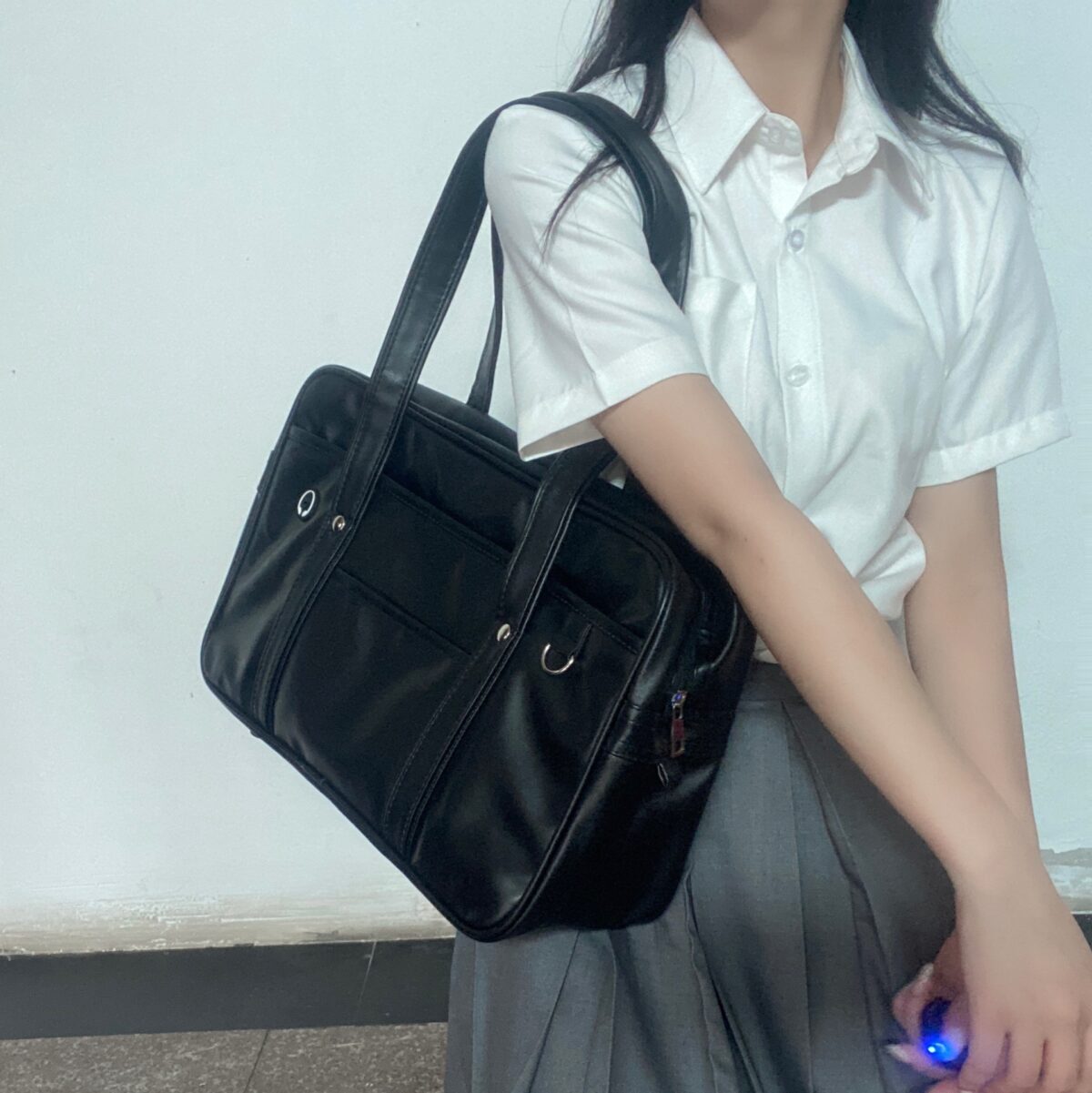PU Uniform Bag, JK Large Handbag, School Bag With A Campus-supplied Feel, Japanese-style Female High School Student Bag, Unisex Shoulder Briefcase - Image 7