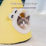 Four Seasons Universal Yellow Dinosaur Shape Cat Nest Fully Closed Warm - Image 2