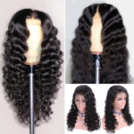 Chemical fiber front lace black small curly wig - Image 3