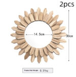 European-style Solid Wood Handmade Finish Hanging Mirror Homestay Hotel Entrance Decoration Hanging - Image 8