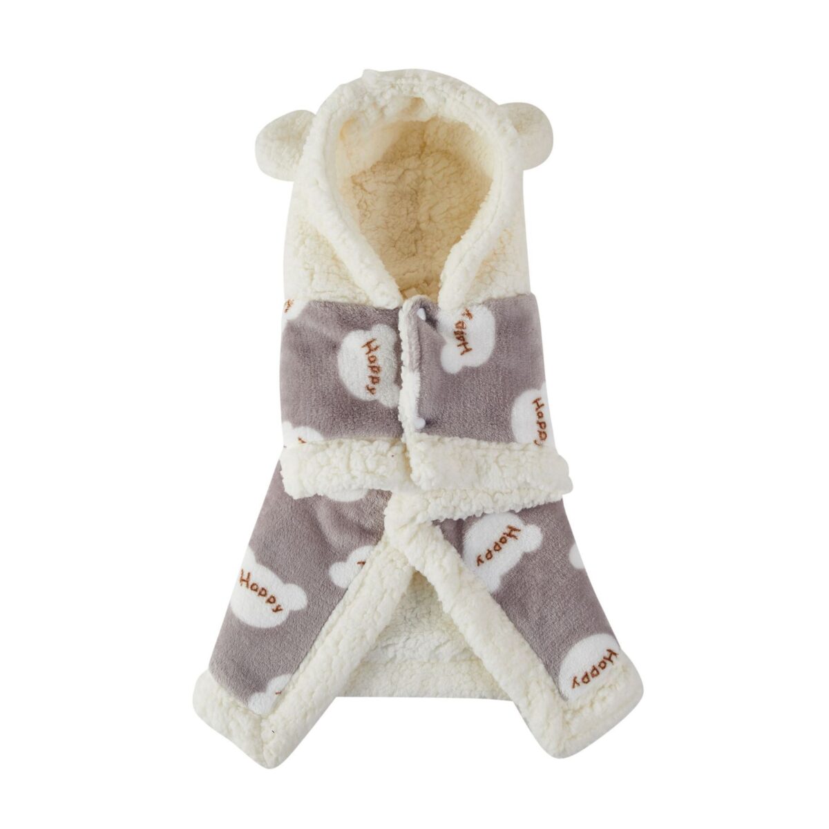 Pet Clothes Warm Thickened Flannel Hooded Shawl Pajamas - Image 5