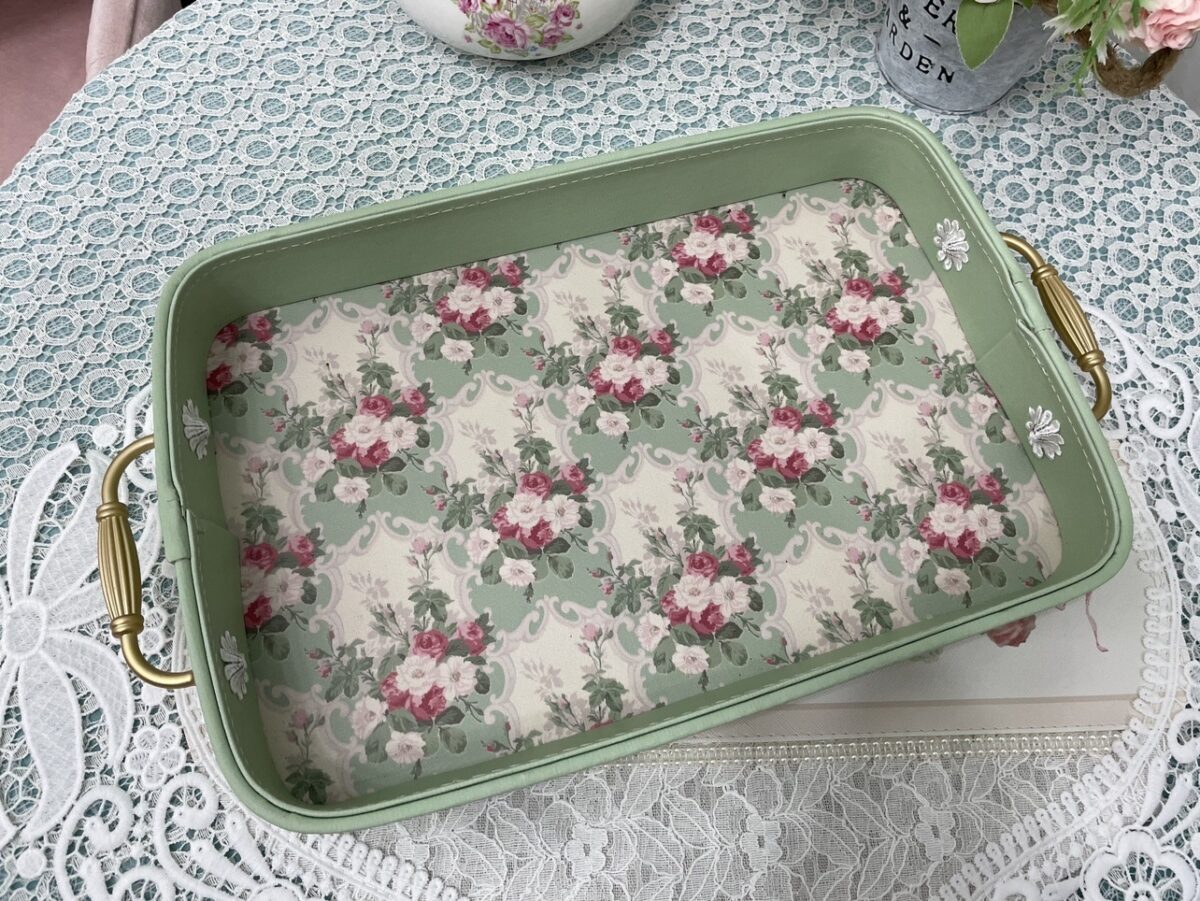 European-style Retro Golden Handle Rectangular Cup Plate - Image 3