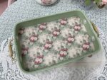 European-style Retro Golden Handle Rectangular Cup Plate - Image 3