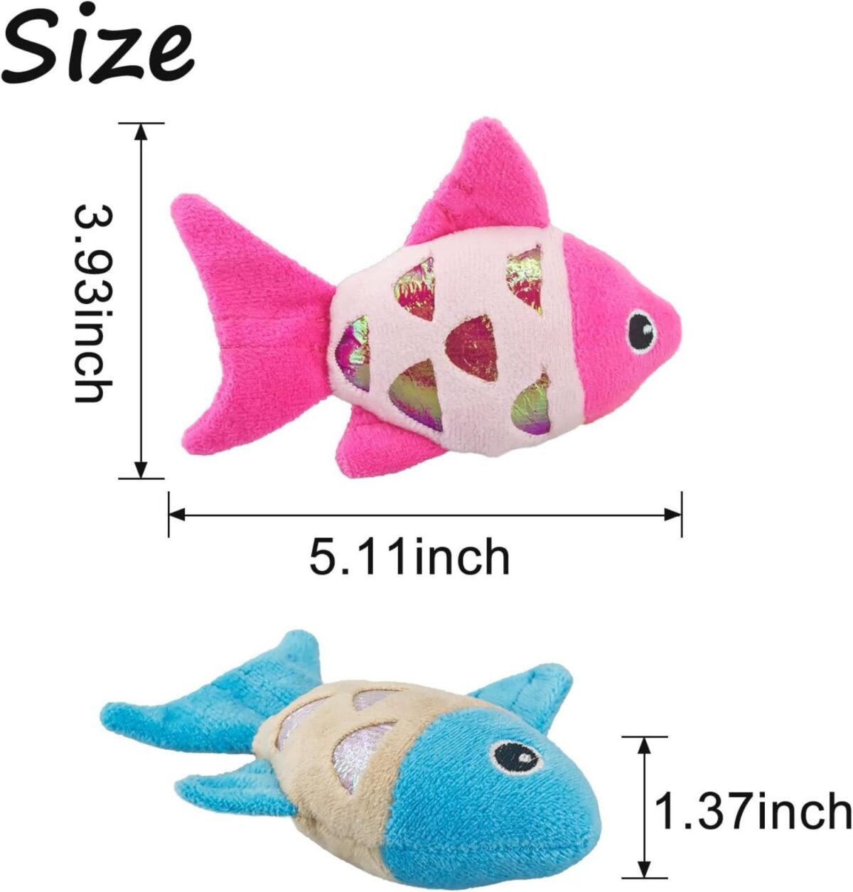 Cat Catnip Toys Small Cat Fish Toys With Crinkle Shine Ring Paper To Make Sound To Catch Your Cats Eyes And For Your Cats To Chew And Catch Interactive Cat Toys Indoor Cat - Image 2