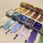 Watercolor Traditional Chinese Painting Fine Brush Calligraphy Wrapped Flower Nail Art Solid Gold Powder - Image 2
