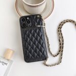 Crossbody Card Insert Case Luxury Rhombus Lamb Skin - Image 8