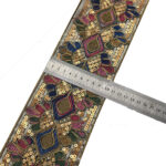 Retro Ethnic Sequin Lace Color Embroidery Gold Strand Rope Ribbon - Image 6