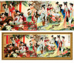 Cross-stitch Calligraphy And Painting New Style Living Room With Large Embroidered