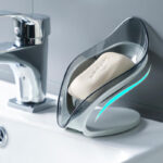 Bathroom Soap Holder Leaf Shape Soap Box Kitchen Dish Storage Box Non-slip Drain Soap Storage Case Container Bathroom Accessorie - Image 2