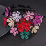 Flower Wide Edge Rhinestone Big Headband High-grade Diamond-studded Color Non-slip Hair - Image 5