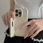 Original Design Beige Litchi Leather Phone Case - Image 8
